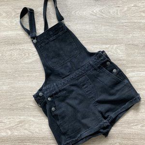 Madewell Black Denim Short Overalls / Dungarees